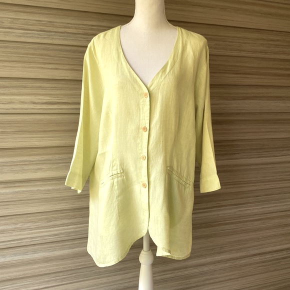 FLAX Lightweight Linen Jacket / Cover Up in Size Medium - Picture 1 of 6